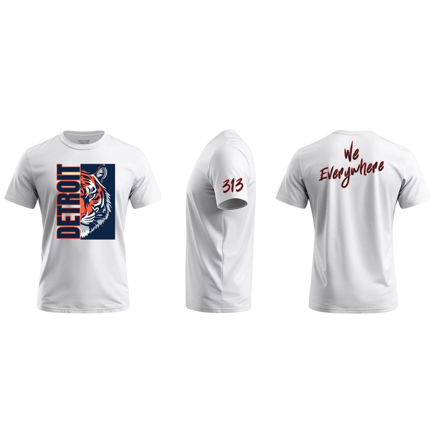Detroit We Everywhere Tiger T-Shirt (Men/Unisex)